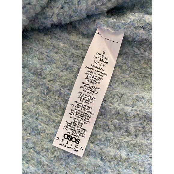 Asos Design Knit High Neck Fluffy Yarn Wool Sweater Workwear Winter Soft Comfort - Picture 6 of 11